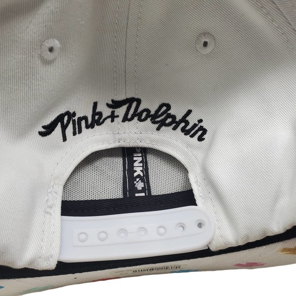 NEW Pink Dolphins P Logo Snapback Hat - White - Picture 3 of 4